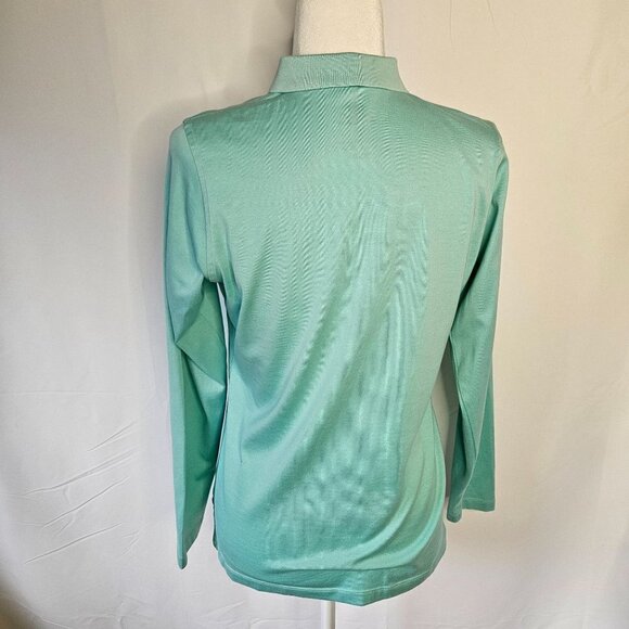 Peter Millar Women's Size Medium St. Andrews Logo Long Sleeve Polo Shirt - Picture 5 of 9